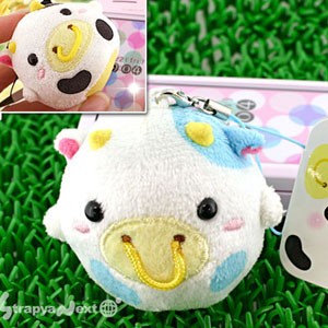 Round Cow as Phone Strap Cleaner (Blue)