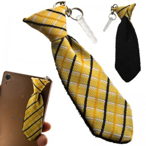 Tie Cleaner Earphone Jack Mascot (Yellow Check)