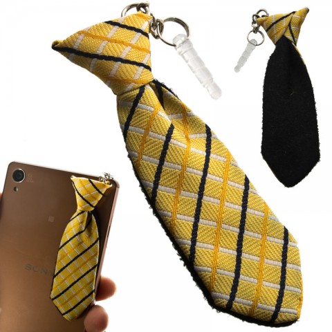 Tie Cleaner Earphone Jack Mascot (Yellow Check)