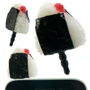 Plug Apli Food Sample Earphone Jack Accessory (Rice Ball / Onigiri)