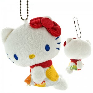 Sanrio Hello Kitty Nordic Apple Plush Doll Ball Chain - Red [Boneka]