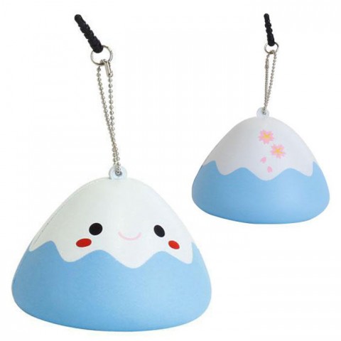 Japanese Kawaii Character Squishy Mascot Ball Chain Fujipon (Blue)
