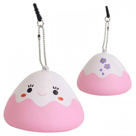 Japanese Kawaii Character Squishy Mascot Ball Chain Fujipon (Pink)
