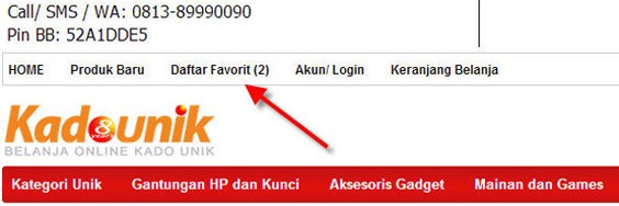 Daftar Favorit untuk memudahkan memilih produk yang disuka