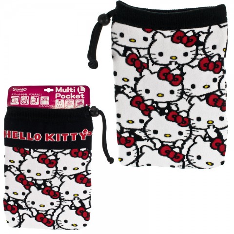 Sanrio Characters Multi-Utility Smartphone Pouch - L Size Hello Kitty Multiple [Tas Serut]