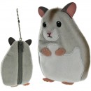 Earth Wind Series Soft and Downy Stuffed Chain Type Petit Pouch - Hamster Grey [Dompet Koin]