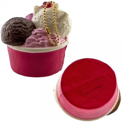 Gantungan Kunci Hello Kitty Squishy seri Lovely Sweets - Es Krim Cup Vanila