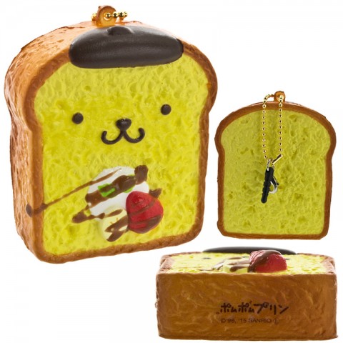 Gantungan Kunci dan Penutup Lubang Earphone Pompompurin Squishy - French Toast