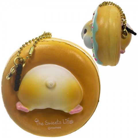 Gantungan Kunci Donut Golden Hamster Squishy seri Sweet Life - Coklat Mint Iced Plain