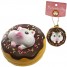 Gantungan Kunci Donut Pearl White Hamster Squishy seri Sweet Life - Coklat Iced Plain