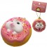 Gantungan Kunci Donut Pearl White Hamster Squishy seri Sweet Life - Stroberi Iced Plain