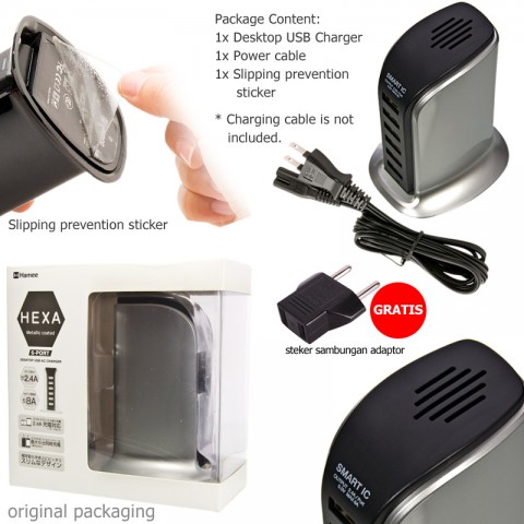Hexa Charger USB 6 Ports 8A - Silver