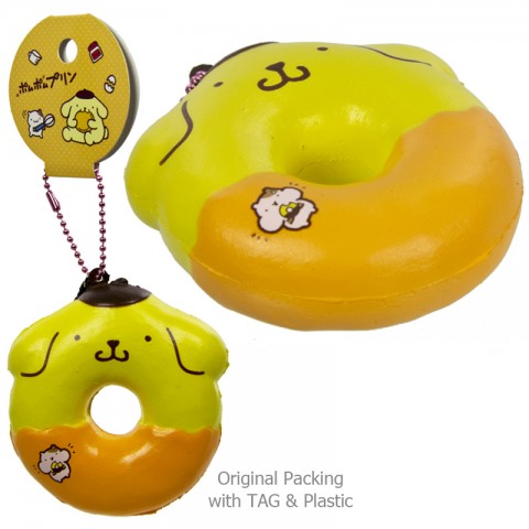 Gantungan Kunci Squishy Pompompurin Donut dengan Plugy - Cinnamon