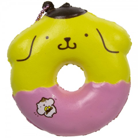Gantungan Kunci Squishy Pompompurin Donut dengan Plugy - Berry