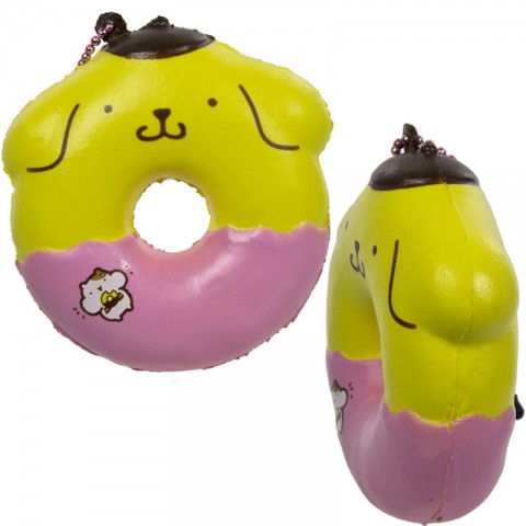 Gantungan Kunci Squishy Pompompurin Donut dengan Plugy - Berry