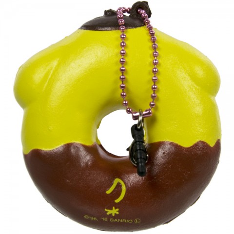 Gantungan Kunci Squishy Pompompurin Donut dengan Plugy - Coklat