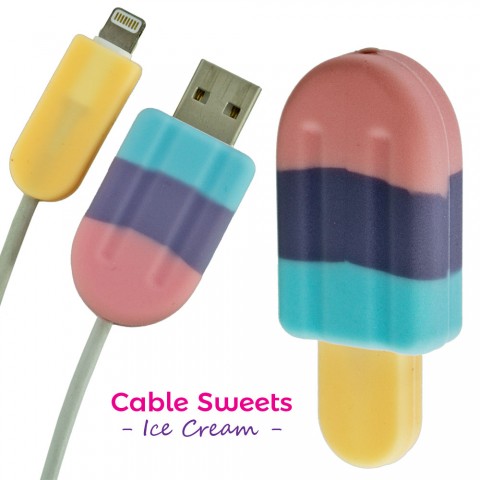 Cover Kabel Lightning iPhone Sweets Ice Cream - Grape Soda
