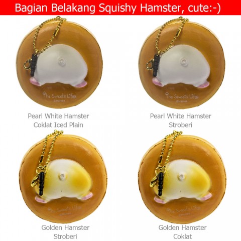 [SET] Gantungan Kunci Donut Golden Hamster Squishy seri Sweet Life - 4 buah