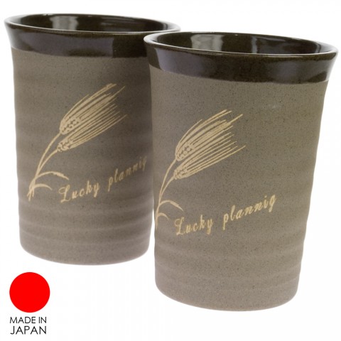 Mug Keramik Motif Gandum Sepasang