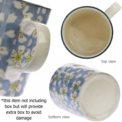 Mug Keramik Benikura Bunga Sakura Biru