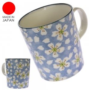 Mug Keramik Benikura Bunga Sakura Biru