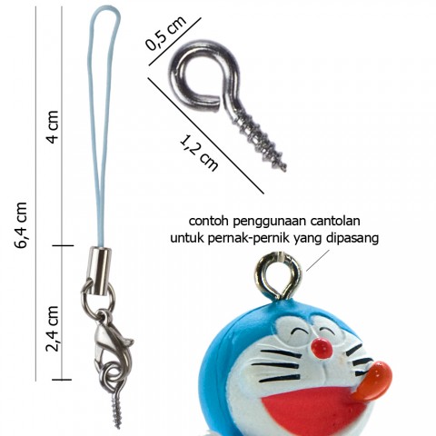 Tali Gantungan HP Biru dengan Pengait plus Cantolan