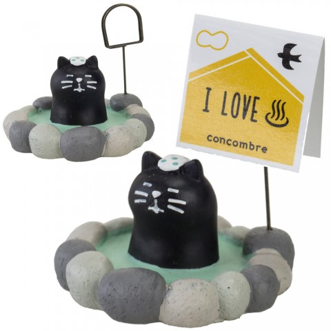 Card Stand Holder DECOLE Concombre Traveling - Onsen Kucing Hitam