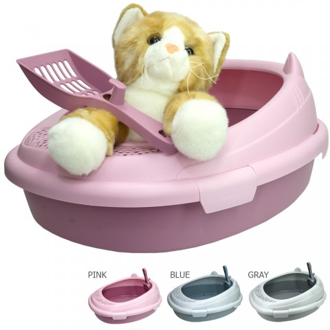 Cat Litter Box Tempat Pup Toilet Kucing LS224-S-Gray