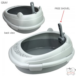 Cat Litter Box Tempat Pup Toilet Kucing LS224-S-Gray