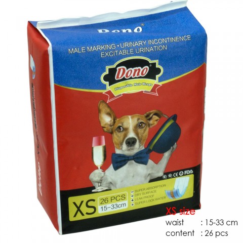 Diaper Disposable Anjing Betina DONO motif Jeans - XS (26 pcs)