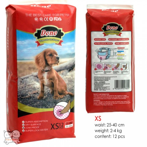 NEW Diaper Disposable Anjing Betina DONO - XS (12 pcs)