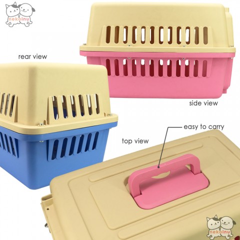 Pet Cargo Carrier Anjing Kucing - Small Biru