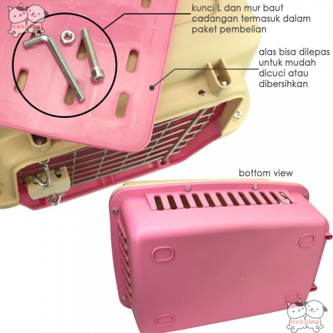 Pet Cargo Carrier Anjing Kucing - Small Biru