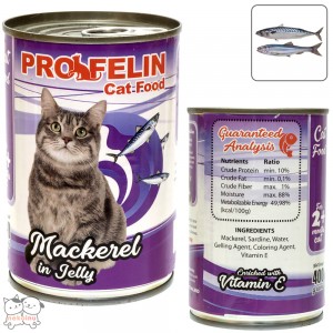 Profelin Makanan Kucing Basah Mackerel Red Meat in Jelly 400g  - Tanpa Topping