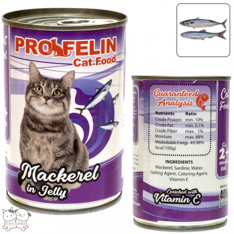 Profelin Makanan Kucing Basah Mackerel Red Meat in Jelly 400g  - Tanpa Topping