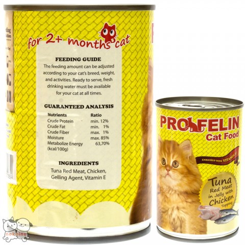 Profelin Makanan Kucing Basah Tuna Red Meat in Jelly 400g - Chicken Topping