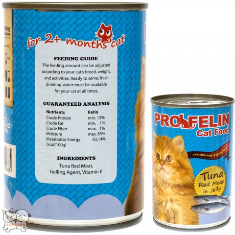 Profelin Makanan Kucing Basah Tuna Red Meat in Jelly 400g  - Tanpa Topping