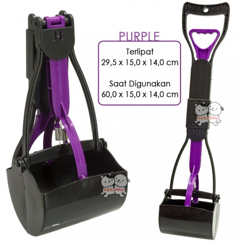 Sekop Kotoran Anjing Pet Pooper Scooper Foldable - Purple