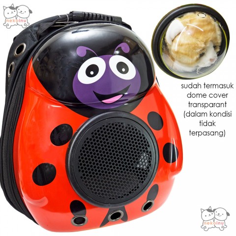 Tas Ransel Transparan Anjing Kucing Space Bag Amarta  - Red Beetle