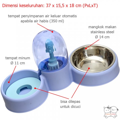 Tempat Makan Minum Anjing Kucing Fountain LS260 - Spaceship Biru