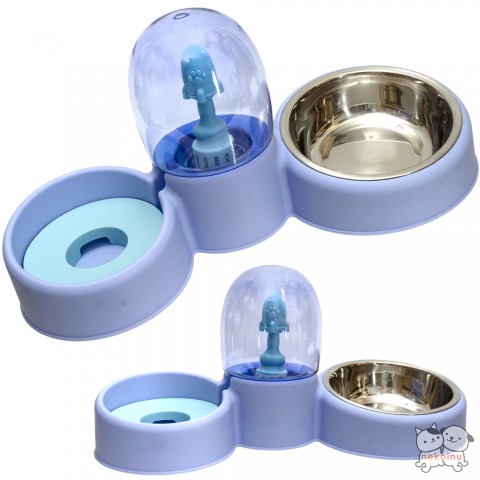 Tempat Makan Minum Anjing Kucing Fountain LS260 - Spaceship Biru